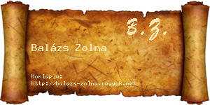 Balázs Zolna névjegykártya